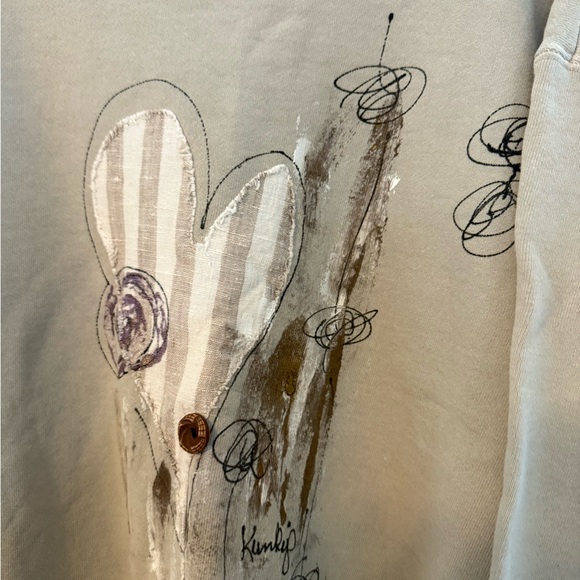 Brown Women's Sweater with Artistic Design - Picture 2 of 4